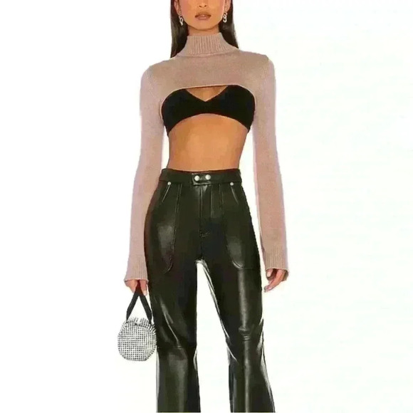 NEW BLANK NYC Vegan Leather Hi Rise Cropped Pant The Baxter MSRP: $98.00 - Picture 2 of 10